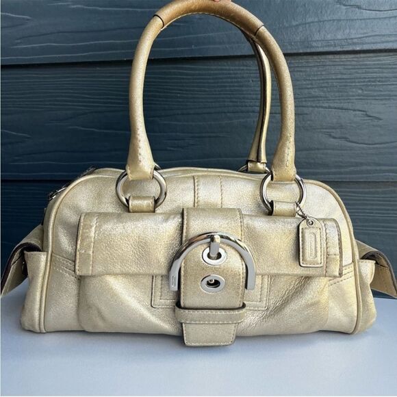 Coach Handbags - COACH Champagne Y2K Hampton SoHo Baguette Mini Bag Shoulder Tote Campbell